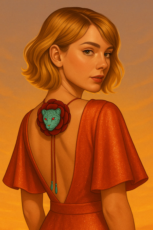 Collar CORBATA BOLO con Lord Torrenuevo GRANATE - TURQUESA