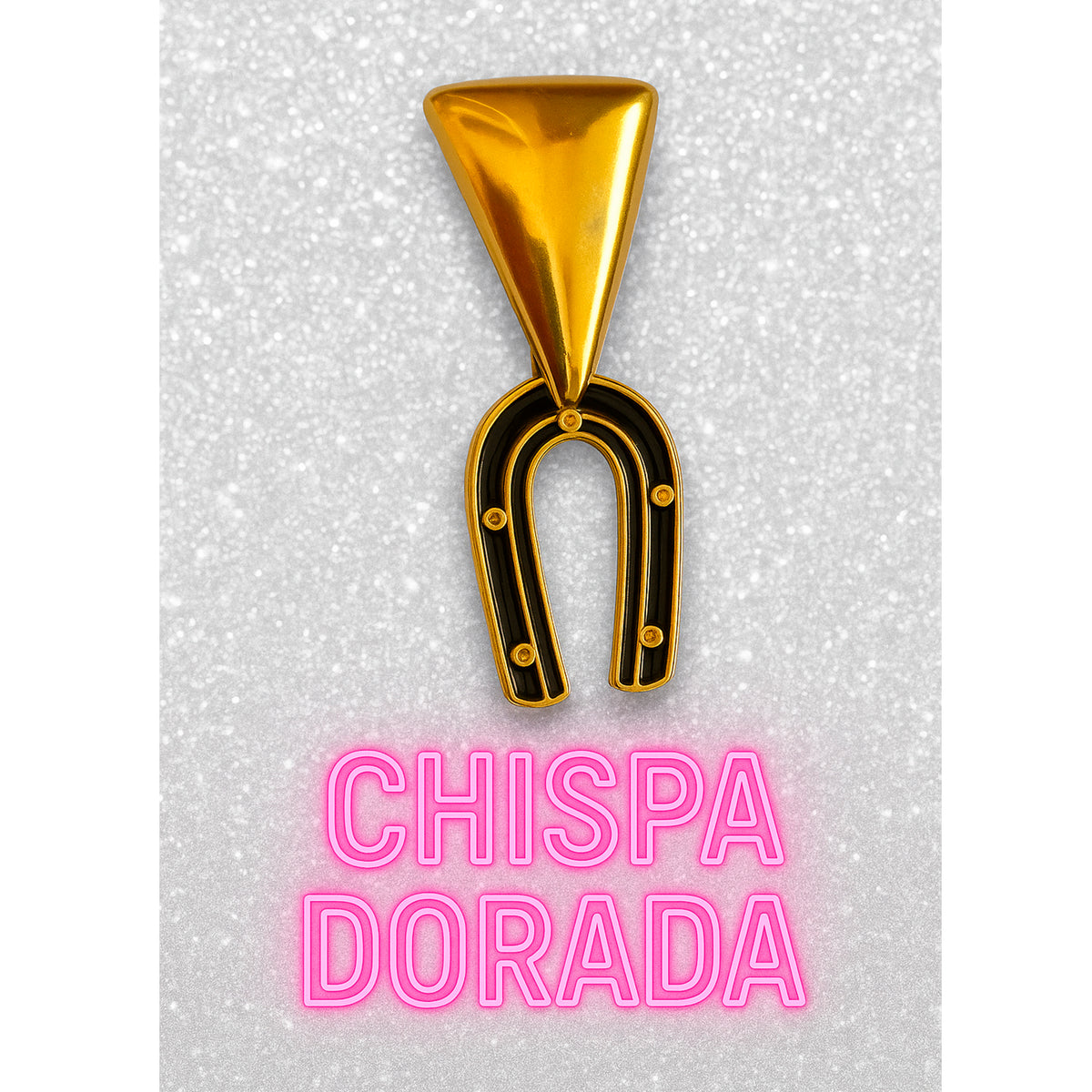 Pendiente CHISPA DORADA negra