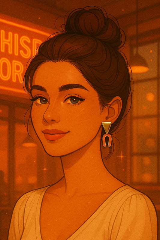 Pendiente CHISPA DORADA naranja