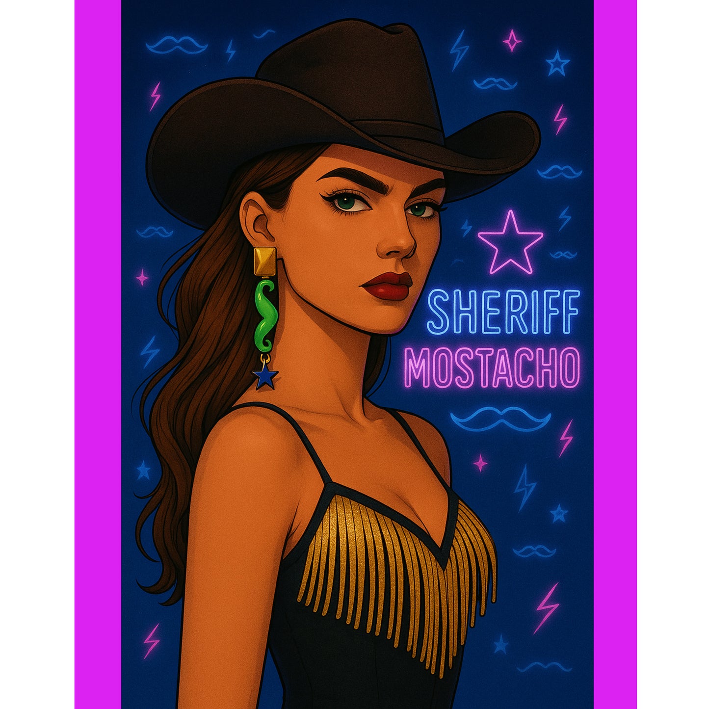 Pendiente SHERIFF MOSTACHO