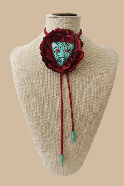 Collar CORBATA BOLO con Lord Torrenuevo GRANATE - TURQUESA