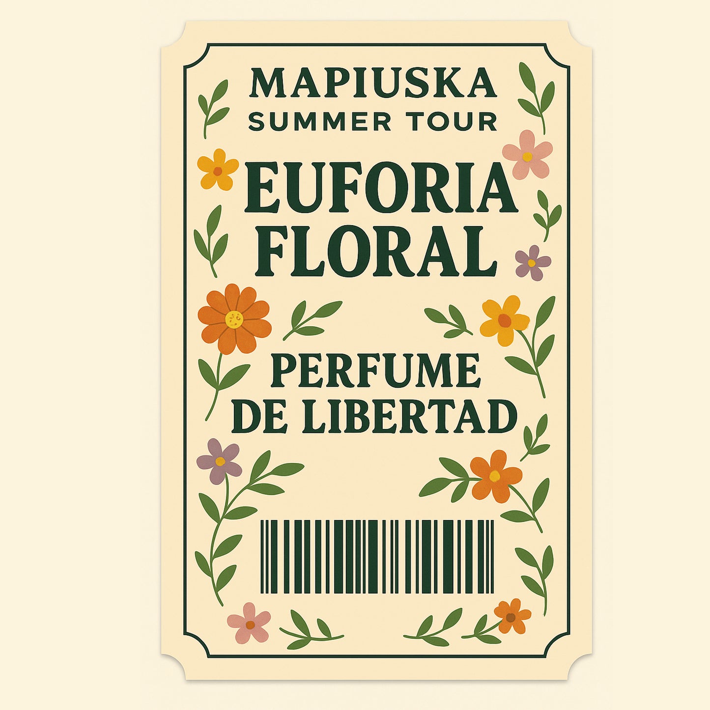 PENDIENTE FLORIFLASH XL BLANCO TRANSPARENTE Y VERDE MINT