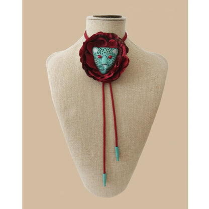 Collar CORBATA BOLO con Lord Torrenuevo GRANATE - TURQUESA