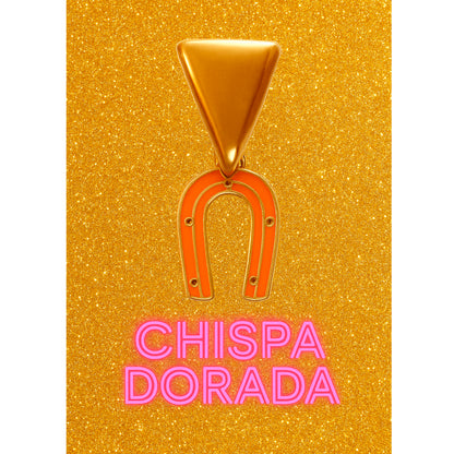 Pendiente CHISPA DORADA naranja