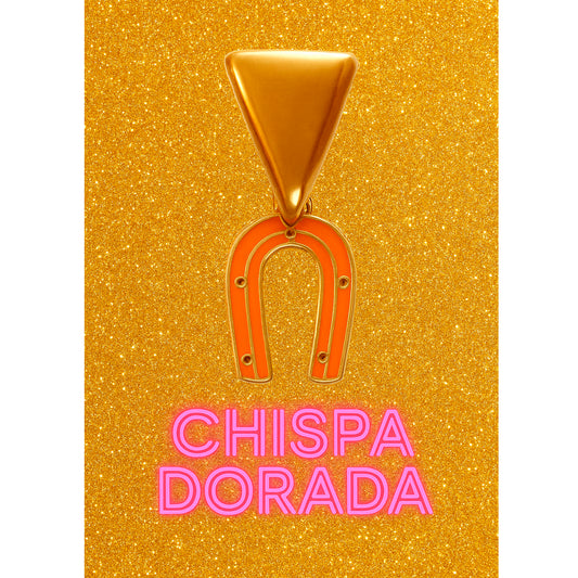 Pendiente CHISPA DORADA naranja