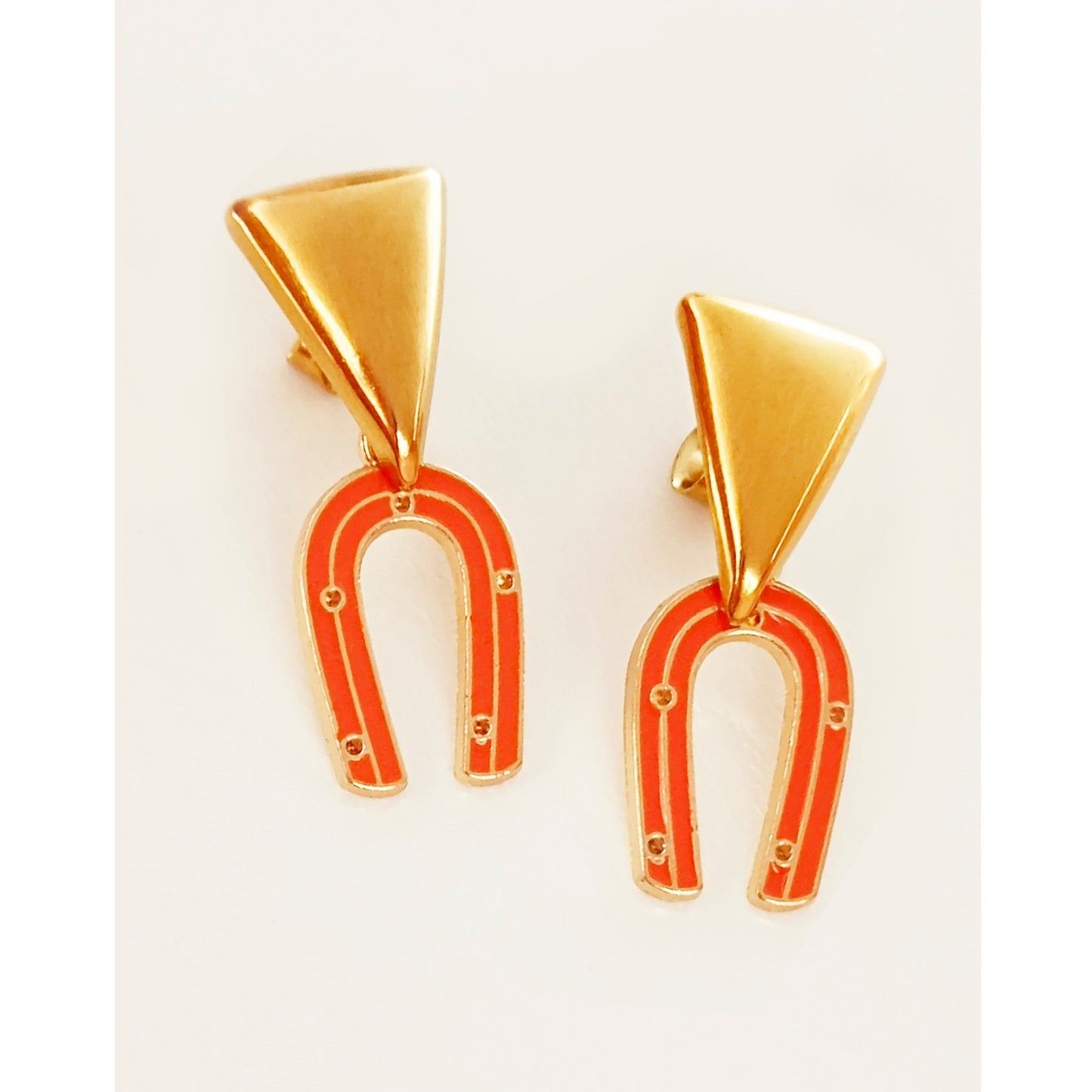 Pendiente CHISPA DORADA naranja