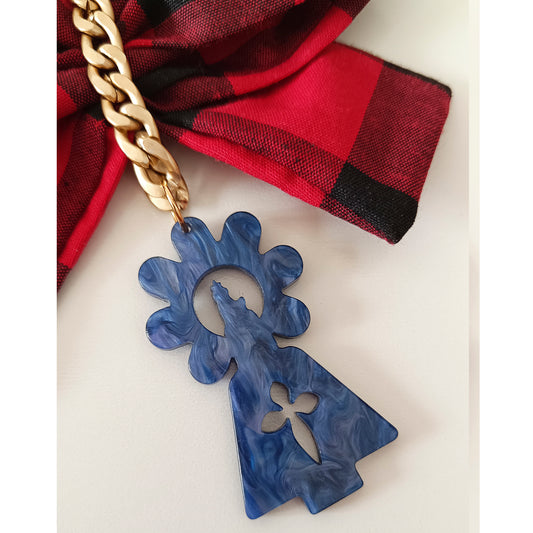 Colgante Charms CACHIRULO Virgen del Pilar azul